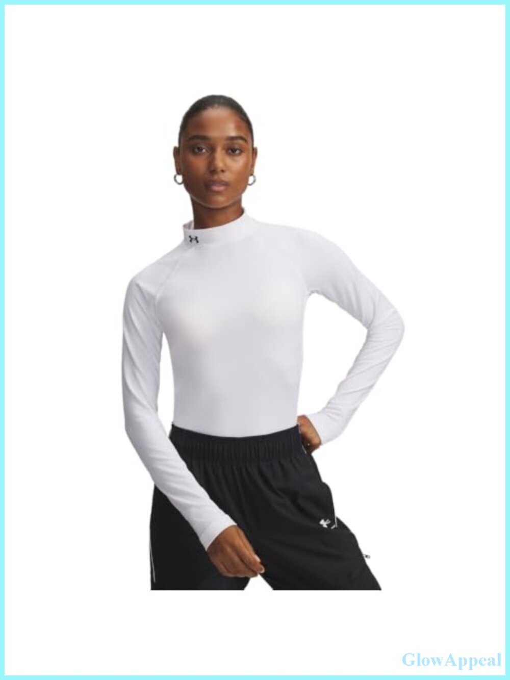 Under Armour Women's Authentics Mock Neck T-Shirt Long Sleeve Fitted